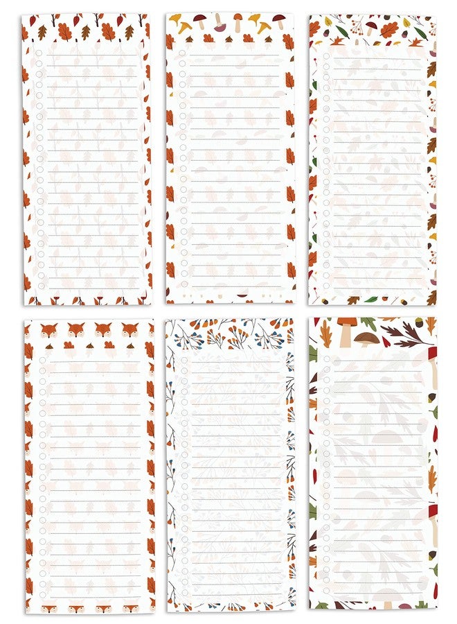 Inkdotpot Pack of 6 Funny Magnetic Dry Erase List For Fridge, Wipe Clean w/NoStain, Quick Notes Shopping & Grocery List Whiteboard for Fridge, 8.75" x 3.8"(Autumn) - Image 1