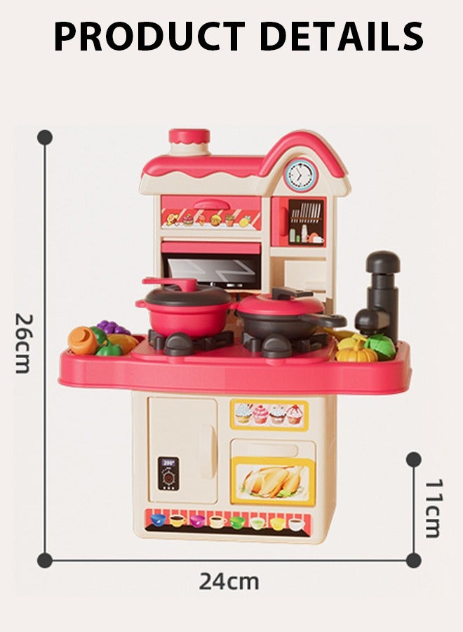 45PC Kitchen Pretend Play Toy Set ,Children's toy kitchen set with game sink,Playhouse Kitchen Children's Toy Set,Children Role Play Cookware Indoor DIY Kitchen Toy Games Kitchen Accessories Toys Sets for Boys Girls Kids - Image 2