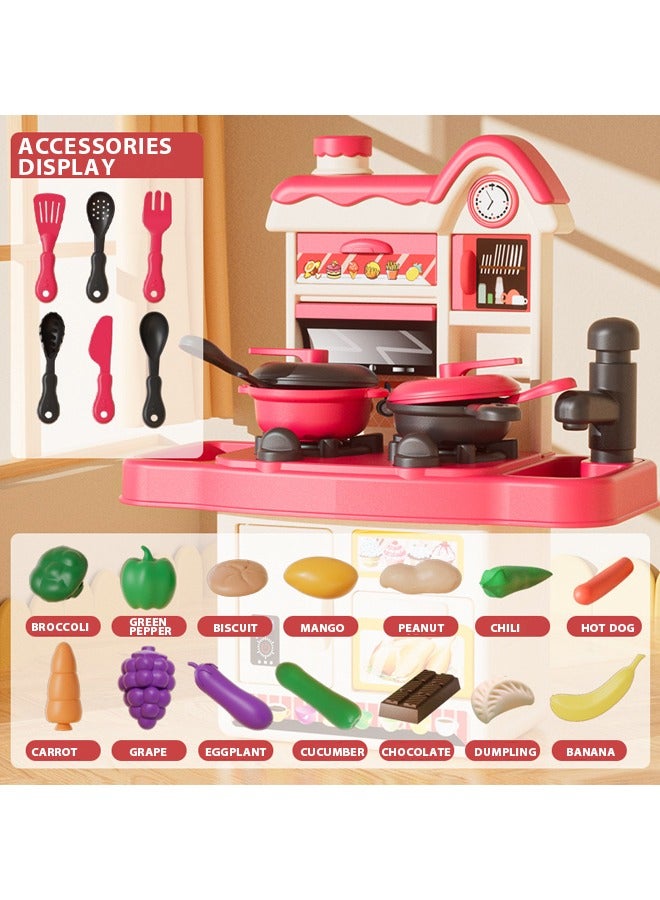 45PC Kitchen Pretend Play Toy Set ,Children's toy kitchen set with game sink,Playhouse Kitchen Children's Toy Set,Children Role Play Cookware Indoor DIY Kitchen Toy Games Kitchen Accessories Toys Sets for Boys Girls Kids - Image 3