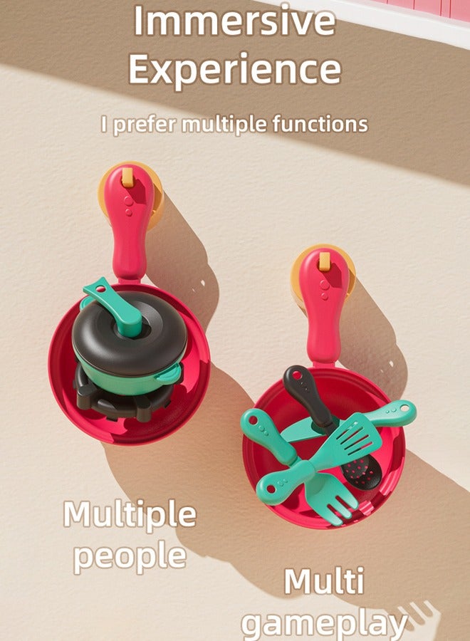 45PC Kitchen Pretend Play Toy Set ,Children's toy kitchen set with game sink,Playhouse Kitchen Children's Toy Set,Children Role Play Cookware Indoor DIY Kitchen Toy Games Kitchen Accessories Toys Sets for Boys Girls Kids - Image 4