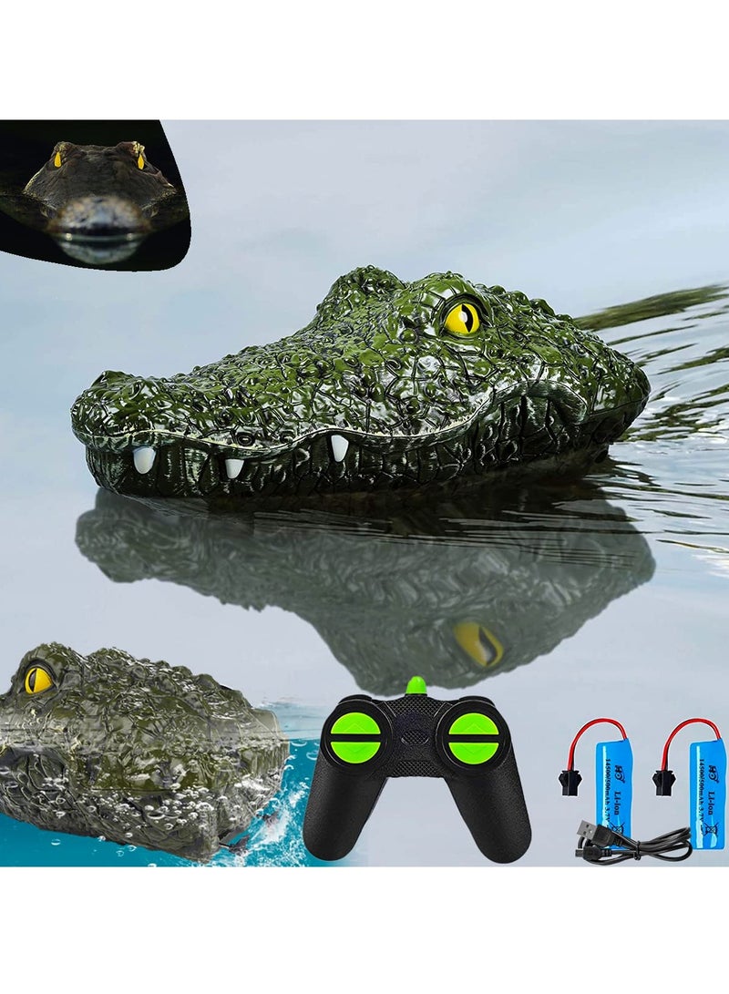 Barakah Remote Control Boat 2.4G High Speed Simulation Crocodile Head Water Toys for Pools and Lakes Floating Crocodile Head High Simulation Alligator Head RC Boats Prank Toys for Adults and Kids - Image 1