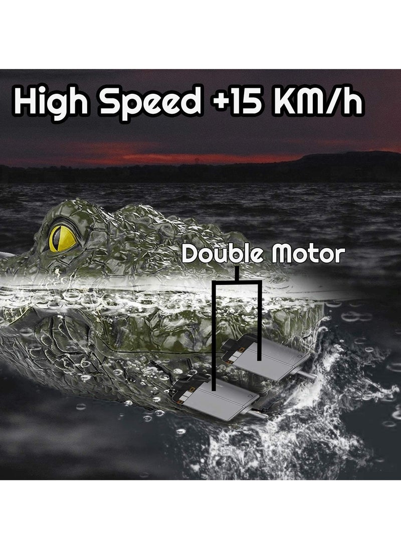Barakah Remote Control Boat 2.4G High Speed Simulation Crocodile Head Water Toys for Pools and Lakes Floating Crocodile Head High Simulation Alligator Head RC Boats Prank Toys for Adults and Kids - Image 2