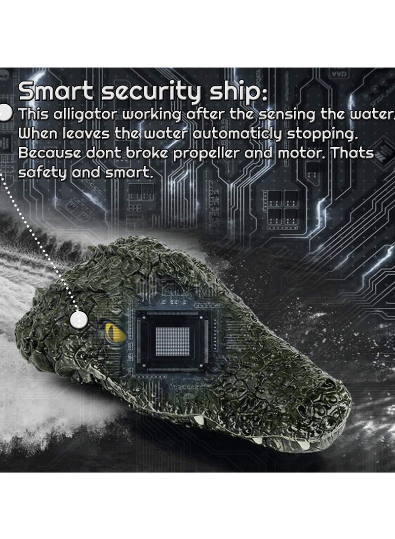 Barakah Remote Control Boat 2.4G High Speed Simulation Crocodile Head Water Toys for Pools and Lakes Floating Crocodile Head High Simulation Alligator Head RC Boats Prank Toys for Adults and Kids - Image 4