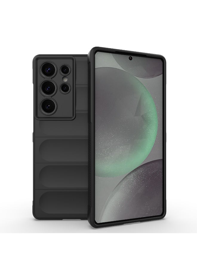 Phantom Shield Silicone Case with Anti-Scratch Soft Microfiber Lining, High Resilience Rubber Full Body Shockproof Cover Compatible with Samsung Galaxy S25 Ultra (Black) - Image 1