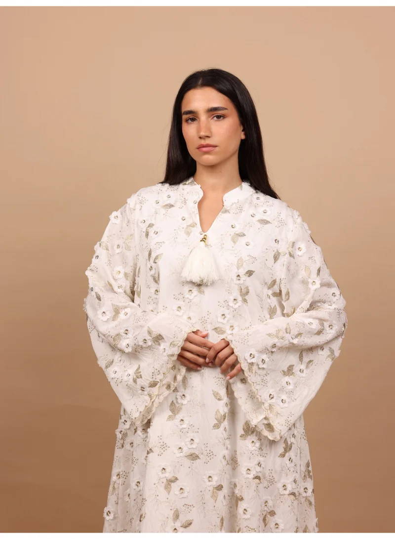 اكسا جلابية روز بيرل IK5036 ابيض