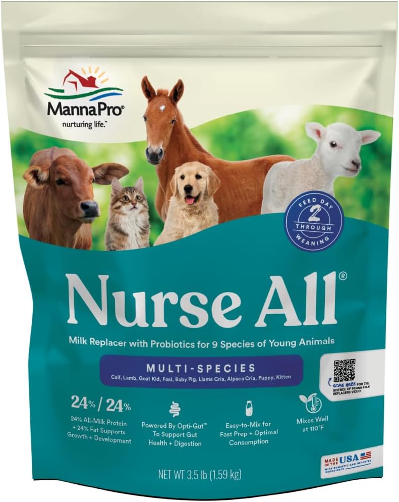 Manna Pro Nurse All Multi-Species Milk Replacer with Probiotics for Young Animals - 3.5 lbs - Image 1