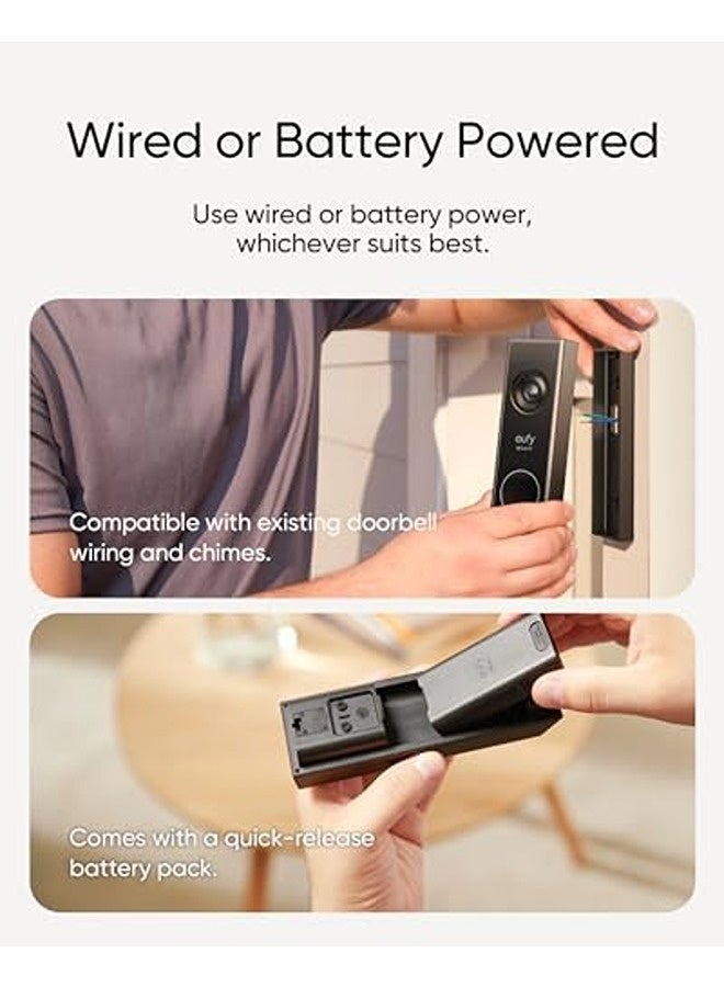 eufy Security Video Doorbell E340 (Battery-Powered) – Dual-Camera Smart Doorbell with Delivery Guard, 2K Full HD, Color Night Vision, HomeBase S380 Compatible - Image 5