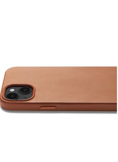 Mujjo Mujjo Leather Case for iPhone 15 - Leather Case, MagSafe Compatible, Premium European Leather, Slim & Stylish Profile, Enhanced Phone & Camera Lens Protection, Recycled Materials (Dark Tan)  - Image 2