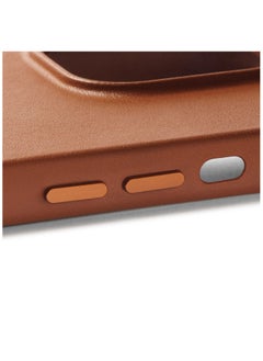 Mujjo Mujjo Leather Case for iPhone 15 - Leather Case, MagSafe Compatible, Premium European Leather, Slim & Stylish Profile, Enhanced Phone & Camera Lens Protection, Recycled Materials (Dark Tan)  - Image 3