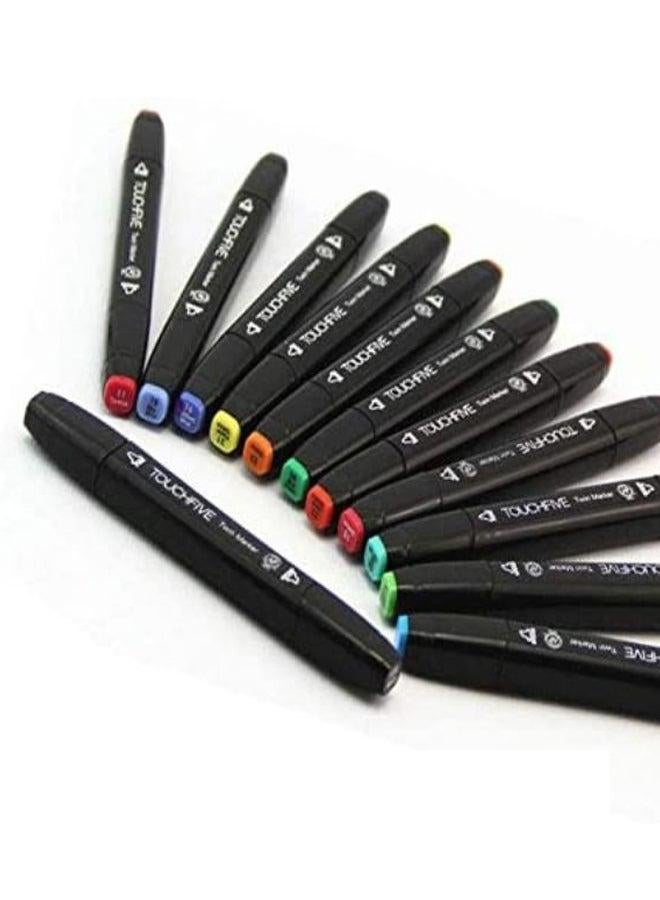 TOUCHFIVE 60-Piece Twin Marker Set With Carry Bag Multicolour - Image 3