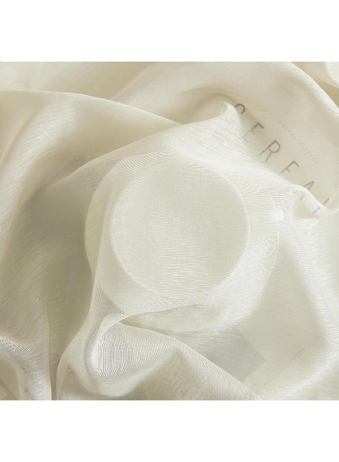 HLC.ME HLCME 2 Piece Semi Sheer Voile Window Curtain Grommet Panels for Bedroom  Living Room 54 W x 95 L Beige - Image 3