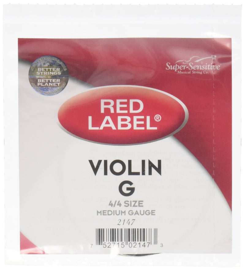 Super Sensitive Red Label 4/4 Violin G String - Medium Gauge (2147) - Image 5