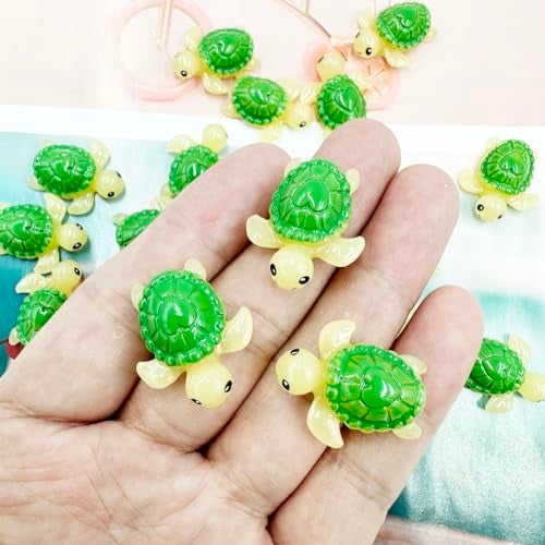 Suartus Mini Green Turtle - 30Pcs Resin Miniature Sea Turtle Figurines Tortoise Turtles Miniature Figurines Ocean Animals Outdoor Statue for Fairy Garden Micro Landscape Decor Ornament - Image 4