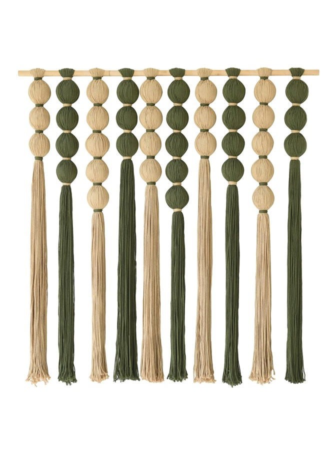 IOWER Macrame Wall Hanging Large Boho Wall Decor Natural Green Jute Sphericity Cotton Textile Wall Hanging Geometric Art Fiber Yarn Art Handmade For Living Room Bed Room Apartment Wedding Party 39" Wx39" L - Image 5