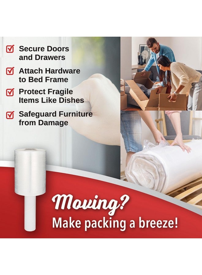 Simply Cool 2 Pack Industrial Strength Mini Hand Stretch Wrap 5 1000 Ft Roll 80 Gauge Thick Shrink Wrap Roll For Moving Supplies Furniture Pallets Plastic Wrap For Packing Heavy Duty Stretch Film - Image 4