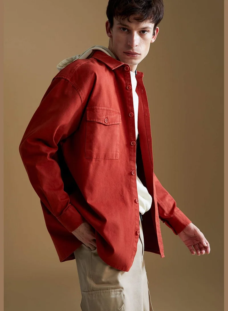 DeFacto Oversize Fit Long Sleeve Shirt With Double Pockets