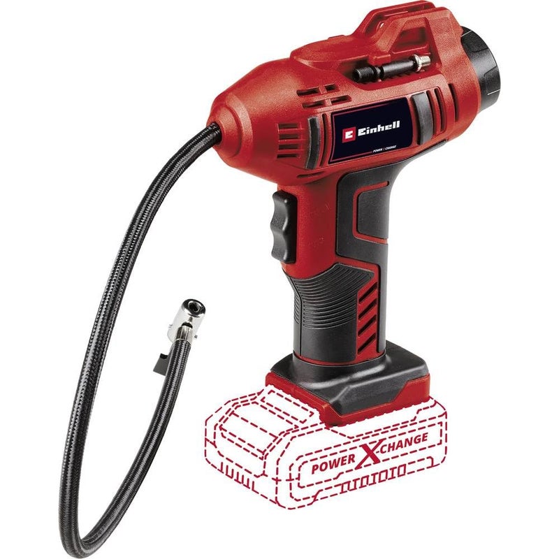 Einhell Power X-Change Cordless Car Tyre Inflator Air Compressor - 18 V, Max. 11 bar, 60cm Compressed Air Hose, Automatic Shut-Off Function - CE-CC 18 Li Solo (Battery Not Included) - Image 5