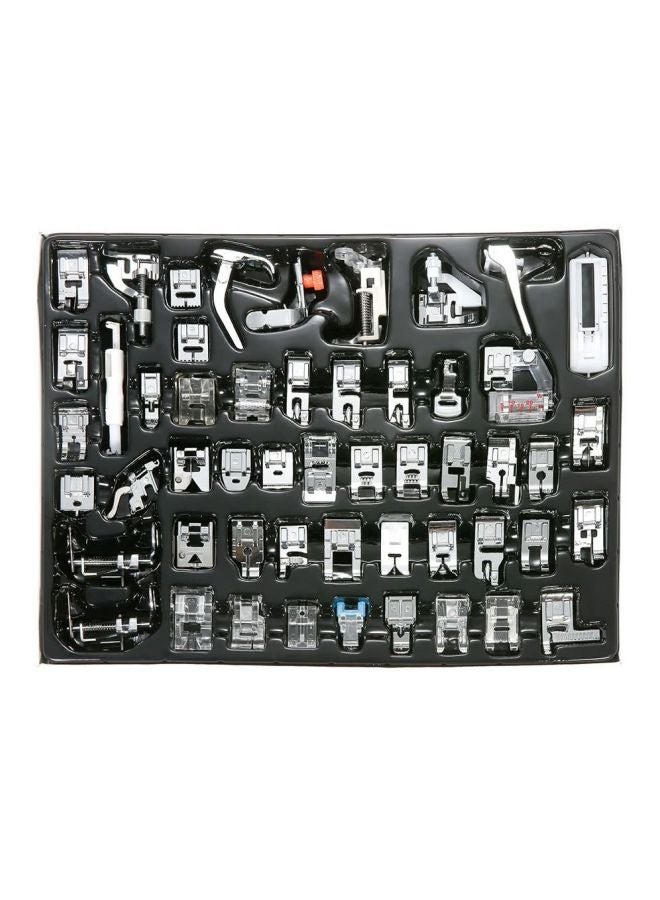 NIBEMINENT 52-Piece Sewing Machine Presser Kit For Low Shank Silver/Black - Image 1