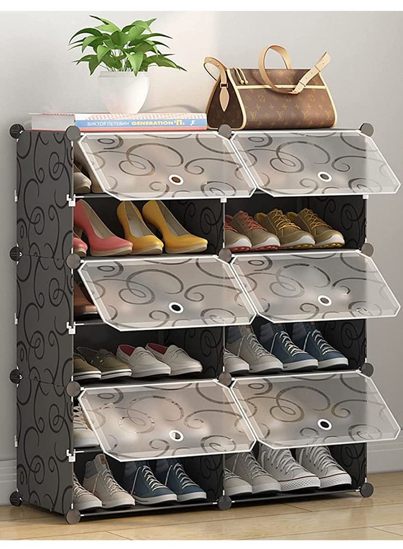 Generic 6 Cube 12 Sells Shoe Rack, DIY Plastic Storage Organizer  - Image 1