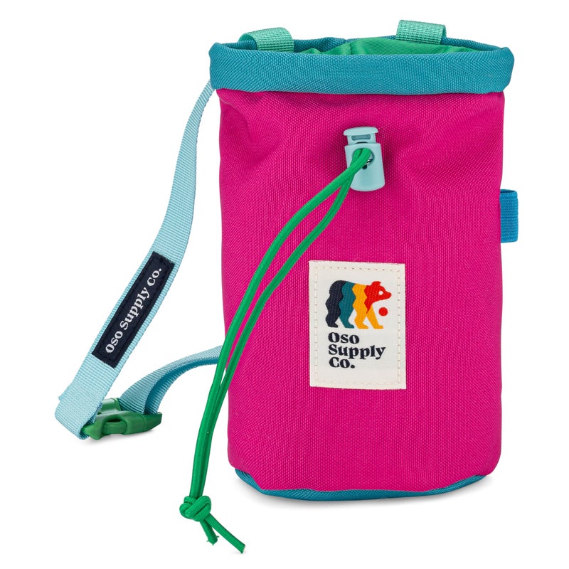 Oso Supply Co Chalk Bag for Rock Climbing Bouldering Chalk Bag Bucket with QuickClip Belt Zippered Pockets and Pouch Perfect IndoorOutdoor Rock Climbing Gear Equipment Magenta - Image 2