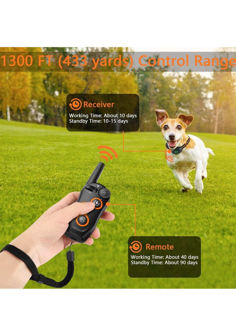 SYOSI - Dog Shock Collar with Remote, 100% Waterproof Dog Shock Collar with Remote Range 1300ft, 3 Training Modes, Beep, Shock, Vibration, Rechargeable Electric Shock Collar for  Large,Medium,Small Dogs - Image 1