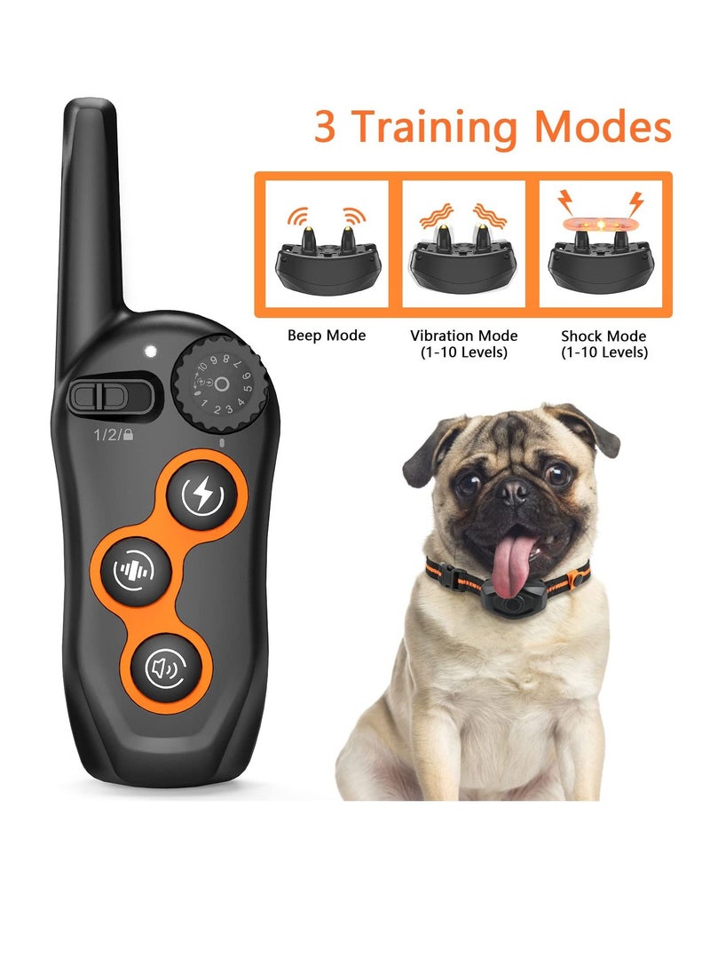 SYOSI - Dog Shock Collar with Remote, 100% Waterproof Dog Shock Collar with Remote Range 1300ft, 3 Training Modes, Beep, Shock, Vibration, Rechargeable Electric Shock Collar for  Large,Medium,Small Dogs - Image 1