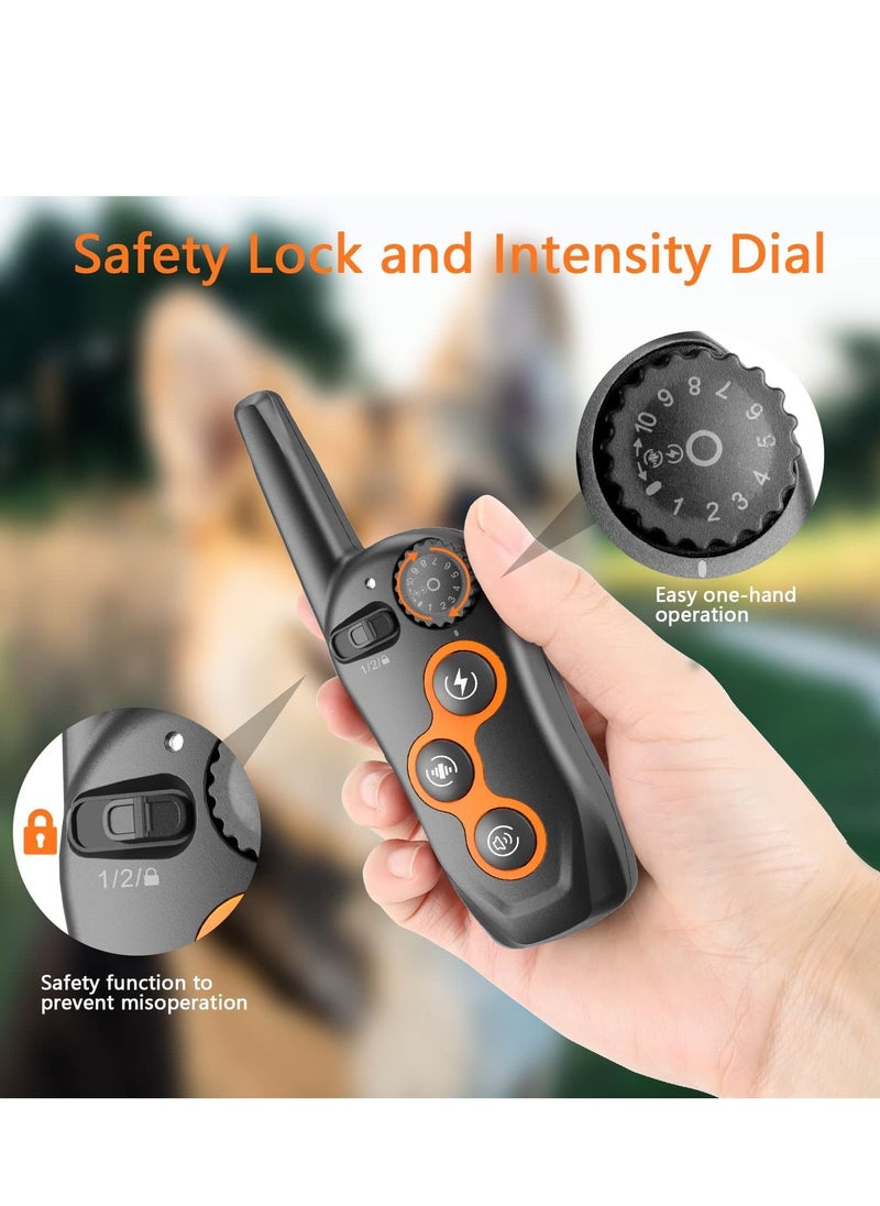 SYOSI - Dog Shock Collar with Remote, 100% Waterproof Dog Shock Collar with Remote Range 1300ft, 3 Training Modes, Beep, Shock, Vibration, Rechargeable Electric Shock Collar for  Large,Medium,Small Dogs - Image 1