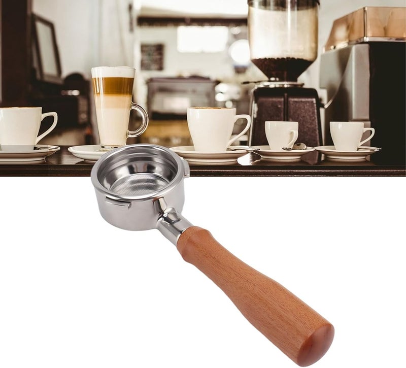 fannay 58mm Bottomless Portafilter, 3 Ears Stainless Steel Bottomless Naked Portafilter with Filter Basket & Wood Handle, Professional Espresso Portafilter for Barsetto Espresso (E All - Image 5