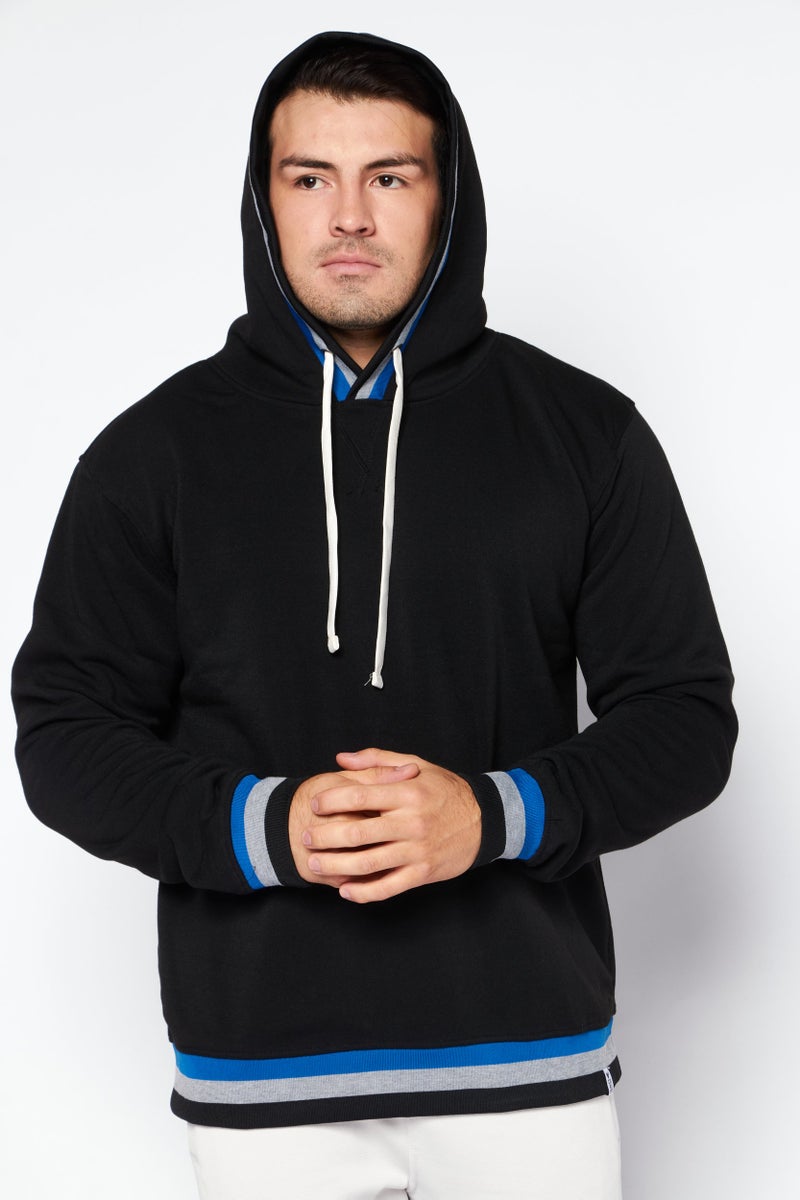 Company Eighty One Men Hood With Drawstring Long Sleeve Sweatshirts, Black - Image 1