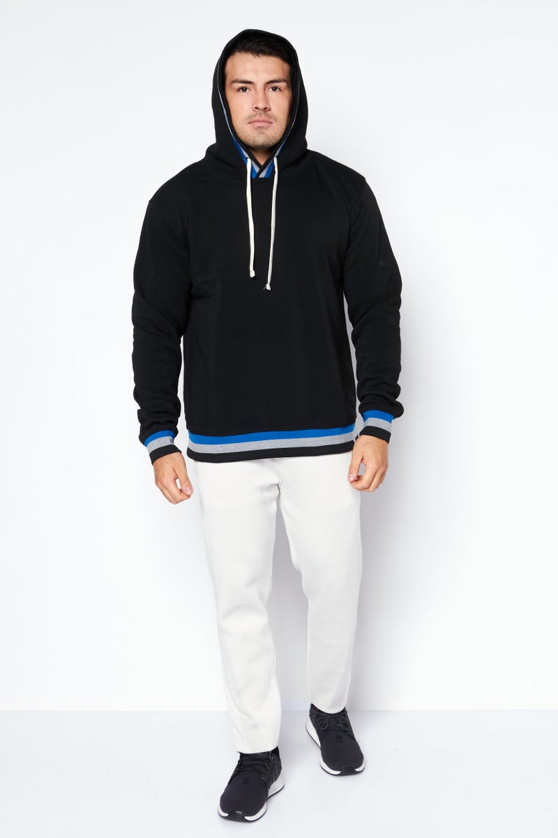 Company Eighty One Men Hood With Drawstring Long Sleeve Sweatshirts, Black - Image 3