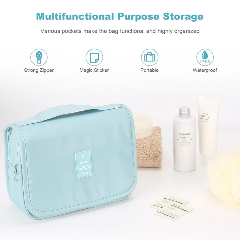 Mossio Hanging Toiletry Bag - Large Cosmetic Makeup Travel Organizer for Men & Women with Sturdy Hook (Green Leaves) - Image 5