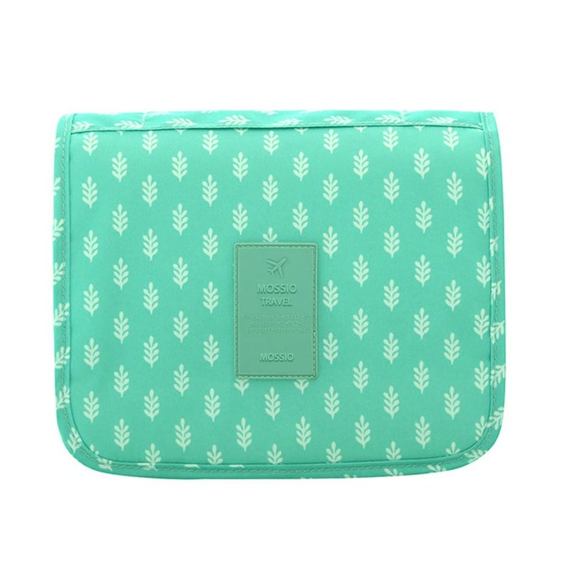 Mossio Hanging Toiletry Bag - Large Cosmetic Makeup Travel Organizer for Men & Women with Sturdy Hook (Green Leaves) - Image 1
