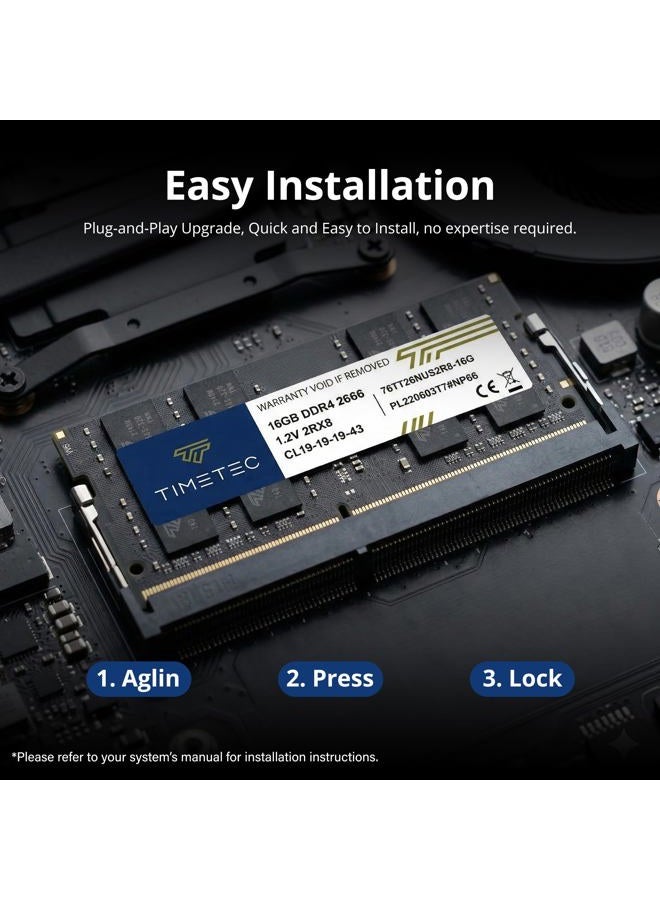 Timetec Premium 16GB DDR4 2666MHz PC4-21300 Non-ECC Unbuffered 1.2V CL19 2Rx8 260 Pin SODIMM Laptop Notebook PC Computer Memory RAM (16GB) - Image 4