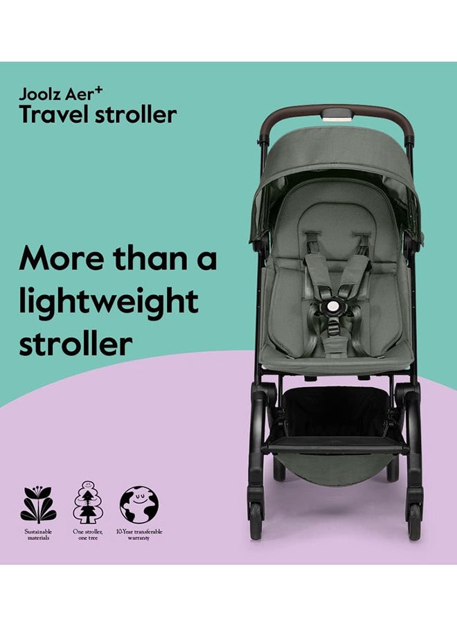 JOOLZ - AER+ Lightweight And Compact Travel Stroller, Upto to 50 lb, XXL Sun Hood - Sage Green - Image 1