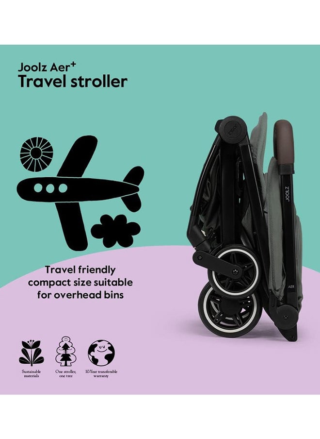 JOOLZ - AER+ Lightweight And Compact Travel Stroller, Upto to 50 lb, XXL Sun Hood - Sage Green - Image 1
