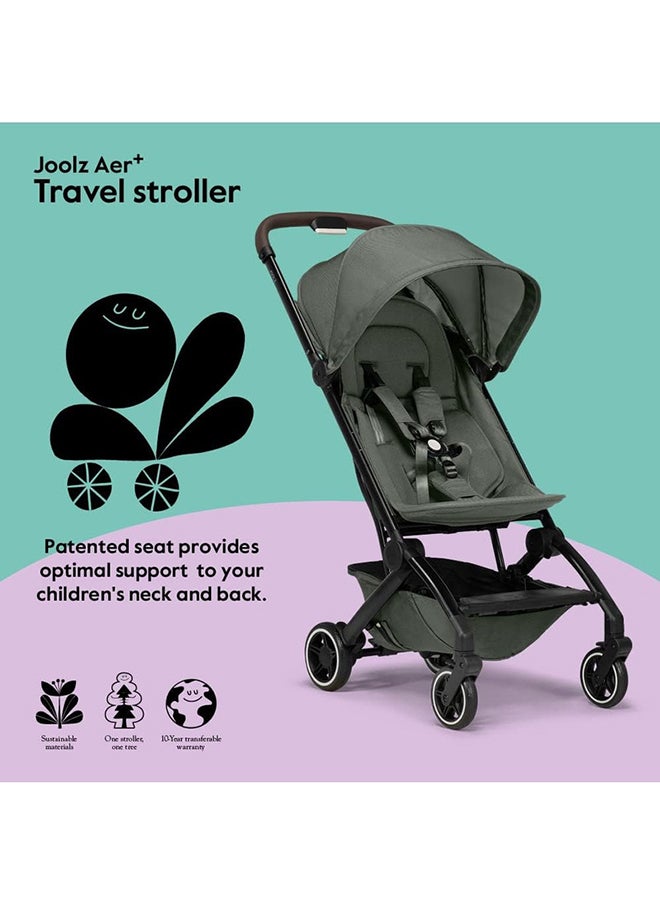 JOOLZ - AER+ Lightweight And Compact Travel Stroller, Upto to 50 lb, XXL Sun Hood - Sage Green - Image 1