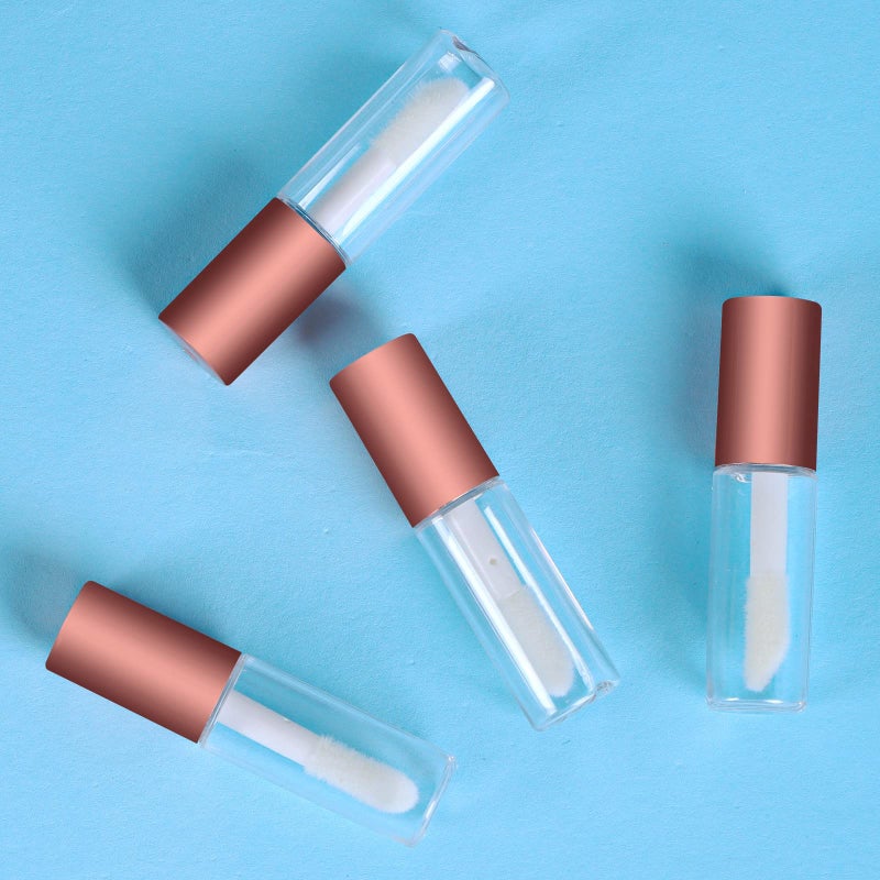 Mydio 50 Pack 1.2ML Clear Mini Lip Gloss Tube Empty Lip Balm Containers With Rose Gold Lid for Lipstick (Rose Gold) - Image 5