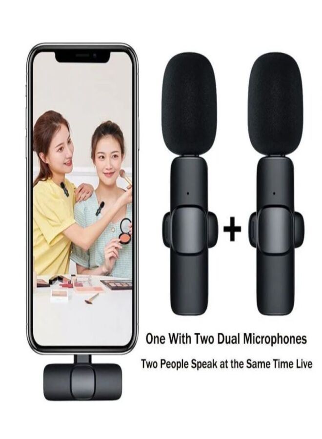 WALL BEAUTY Wireless Lavalier Microphone Lapel Mic For YouTube Recording Vlogging For Type C Android And iPhone Plug And Play Noise Reduction No App And Bluetooth Needed  - Image 1