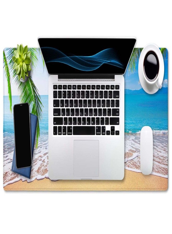 SSOIU Gaming Mouse Pad, Extended Mouse Pad, 35.5x15.7inch XXL Large Big Computer Keyboard Mouse Mat Desk Pad with Non-Slip Base and Stitched Edge for Home Office Gaming Work, Tropical Palm Tree Beach - Image 4