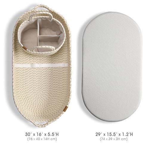 JJOO Baby Changing Basket Includes Diaper Caddy - Soft & Waterproof Dual-Cover, Portable, Changing Pad for Dresser & Changing Table, Gift for Baby Shower, Organic Cotton Rope - Image 2