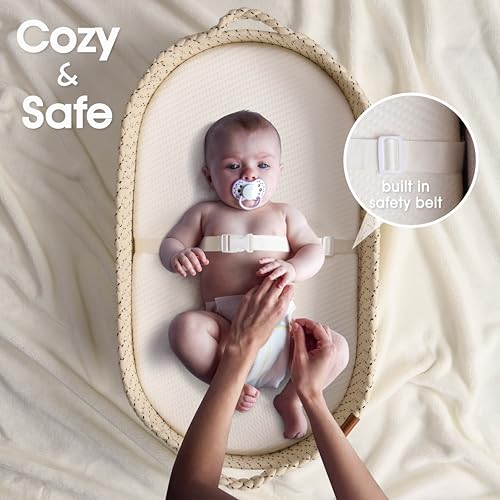 JJOO Baby Changing Basket Includes Diaper Caddy - Soft & Waterproof Dual-Cover, Portable, Changing Pad for Dresser & Changing Table, Gift for Baby Shower, Organic Cotton Rope - Image 3