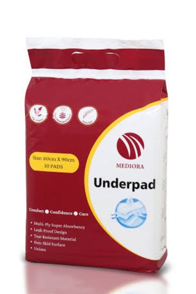 Mediora Underpads (60cm*90cm) 100 pieces packed in 10 pouches - Image 1
