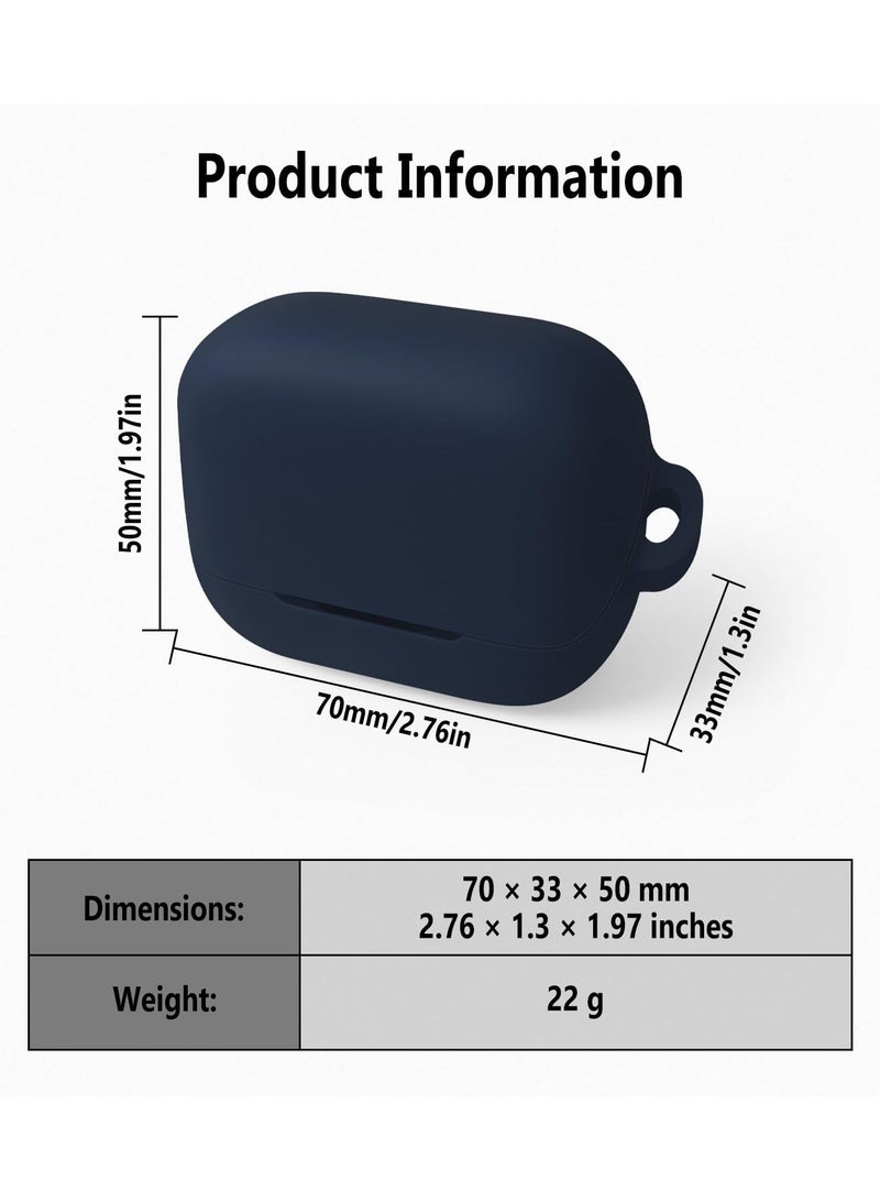 Silicone Case for Anker Soundcore K20i, Protective Cover with Carabiner (Blue)  - Image 3
