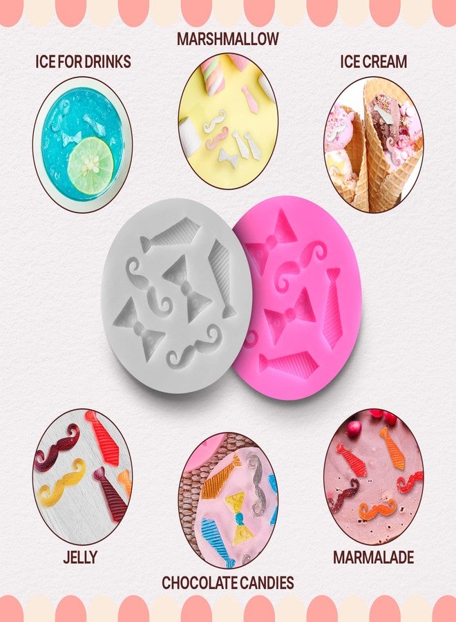 VIKROM 2 Pcs Bow Tie Chocolate Mold - Bow Tie Silicone Mold for Chocolate, Great for Cake & Cupcake Decoration, 2" Diameter Pop Molds for Birthday Candy Baking, Easy to Use and Clean, Dishwasher Safe - Image 5