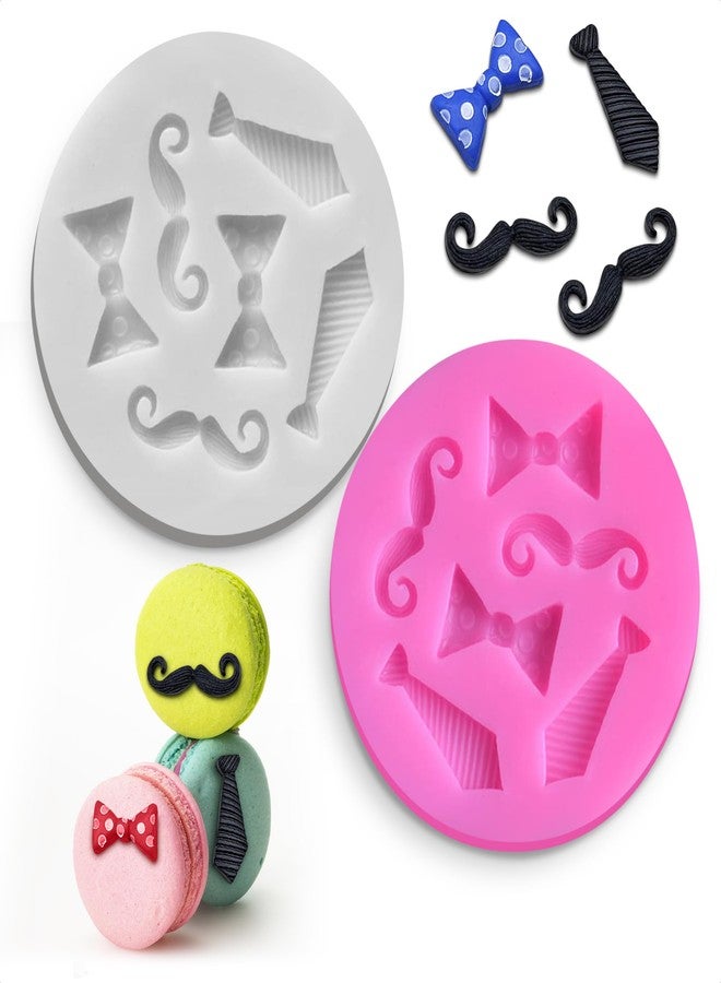 VIKROM 2 Pcs Bow Tie Chocolate Mold - Bow Tie Silicone Mold for Chocolate, Great for Cake & Cupcake Decoration, 2" Diameter Pop Molds for Birthday Candy Baking, Easy to Use and Clean, Dishwasher Safe - Image 1