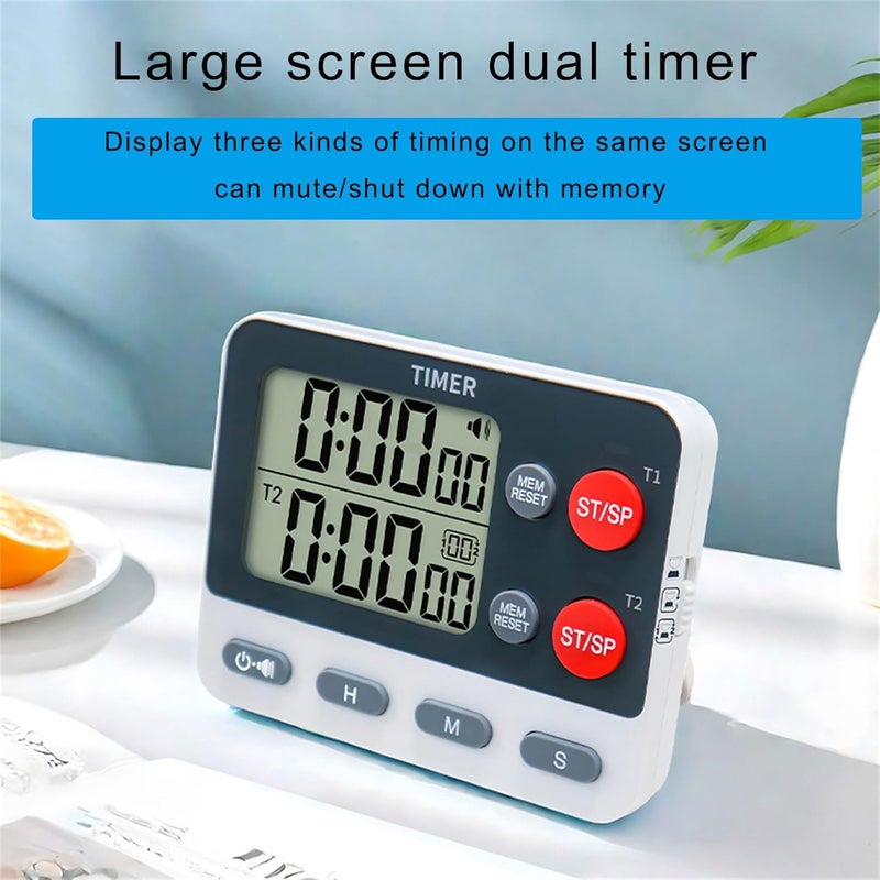 Cooking Timer Texture Efficient Time Management with Double Channel Present for Cooking Enthusiasts Fitness Timer - Image 2