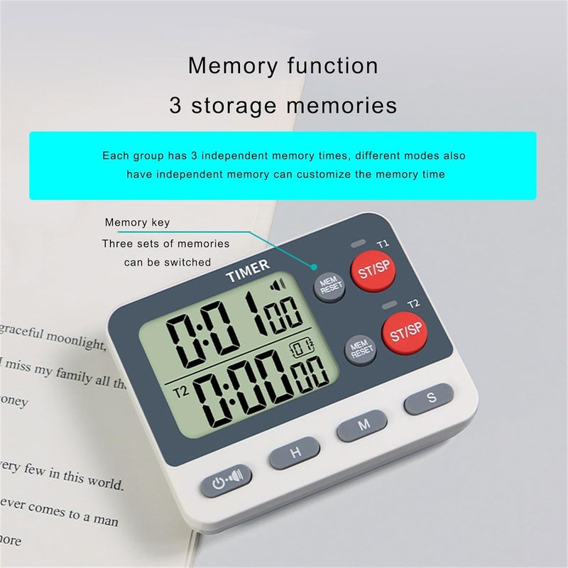 Cooking Timer Texture Efficient Time Management with Double Channel Present for Cooking Enthusiasts Fitness Timer - Image 3