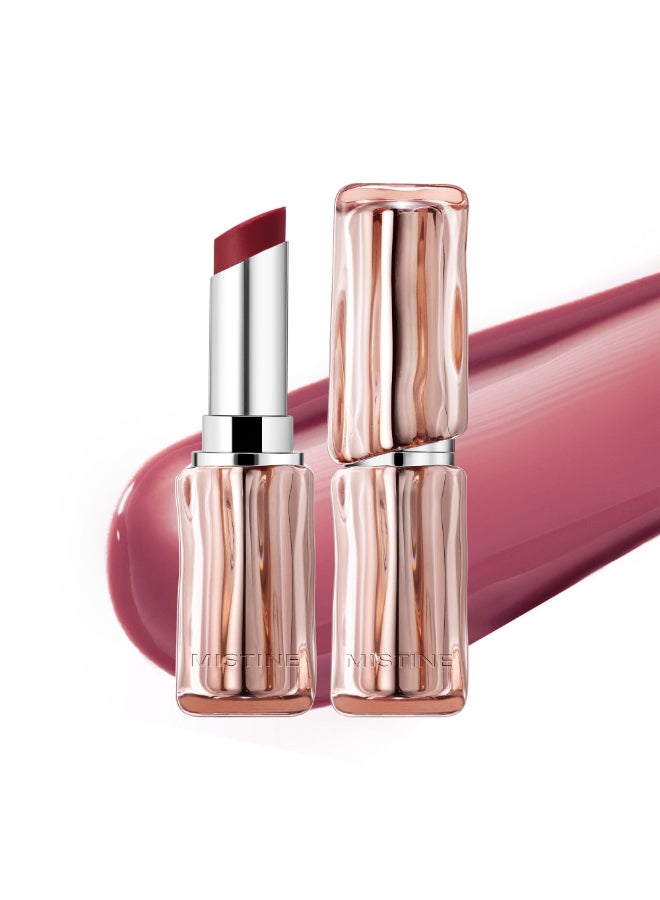 Mistine Lipstick Thai Latte Sheer Aqua Rouge Flowing Plumping for Women Nonsticky Hydrating Creamy Finish S03 Shell Luster Peach 35g1 Count - Image 2