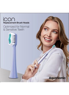 Aquasonic AquaSonic Icon Replacement Brush Heads | Compatible with AquaSonic Icon Toothbrush | 2 Brush Heads | for Normal & Sensitive Teeth (Lilac)  - Image 2