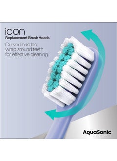 Aquasonic AquaSonic Icon Replacement Brush Heads | Compatible with AquaSonic Icon Toothbrush | 2 Brush Heads | for Normal & Sensitive Teeth (Lilac)  - Image 3